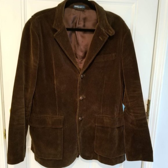 Polo Ralph Lauren Other - Polo Ralph Lauren Corduroy Blazer Mens Large Brown Wide Wale Heavyweight Jacket